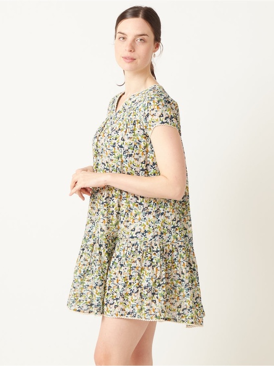 Oliphant Dresses & Skirts - Oliphant Floral Mini Dress in Cream, Blue, Green